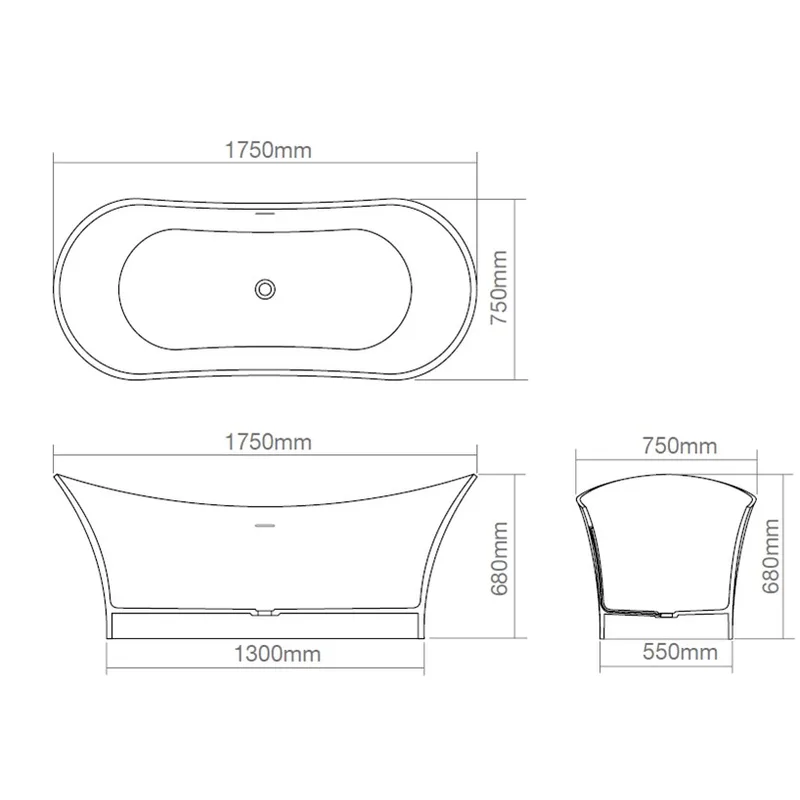 Z8614 Resin Bathtub Royal Blue