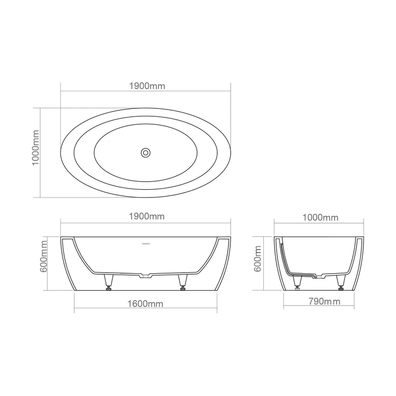 Z8615 Solid Surface Bathtub