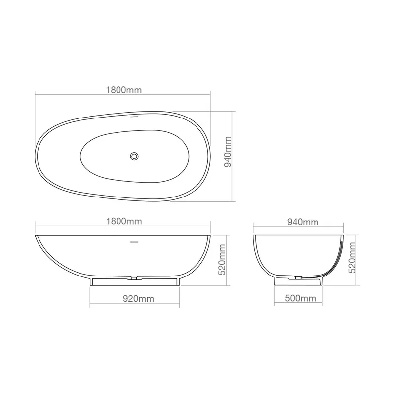 Z8616 Translucent Resin Bathtub