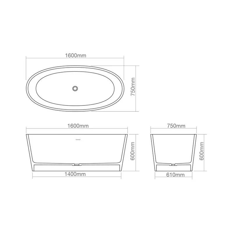 Z8617 Solid Surface Bathtub