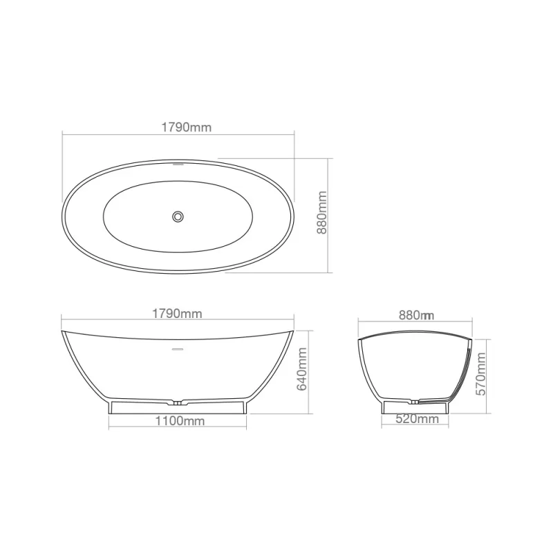 Z8620 Translucent Resin Bathtub