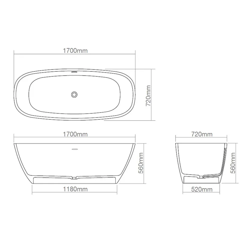 Z8630 Resin Bathtub Classic Green