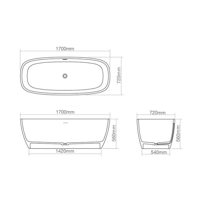 Z8632 Translucent Resin Bathtub