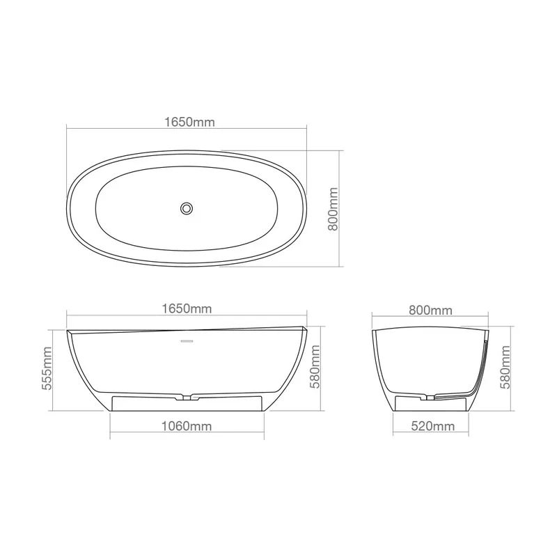 Z8639 Translucent Resin Bathtub