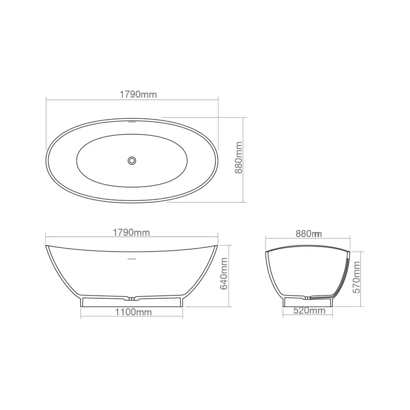 Z8643 Translucent Resin Bathtub