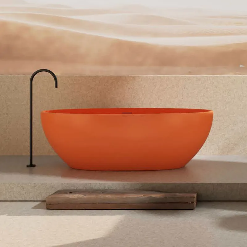 Z8647 Solid Surface Bathtub Hermes Orange