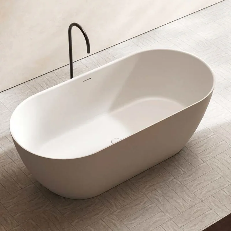 Z8670 Solid Surface Bathtub Light Grey Green