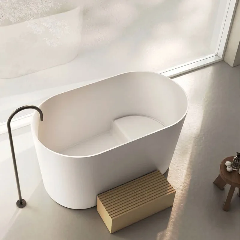 Z8673 Solid Surface Bathtub Matt White