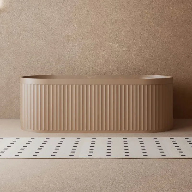 Z8801 Solid Surface Bathtub Dark Camel