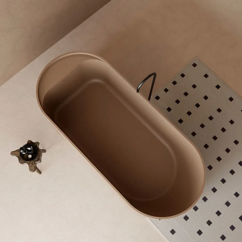 Z8801 Solid Surface Bathtub Dark Camel