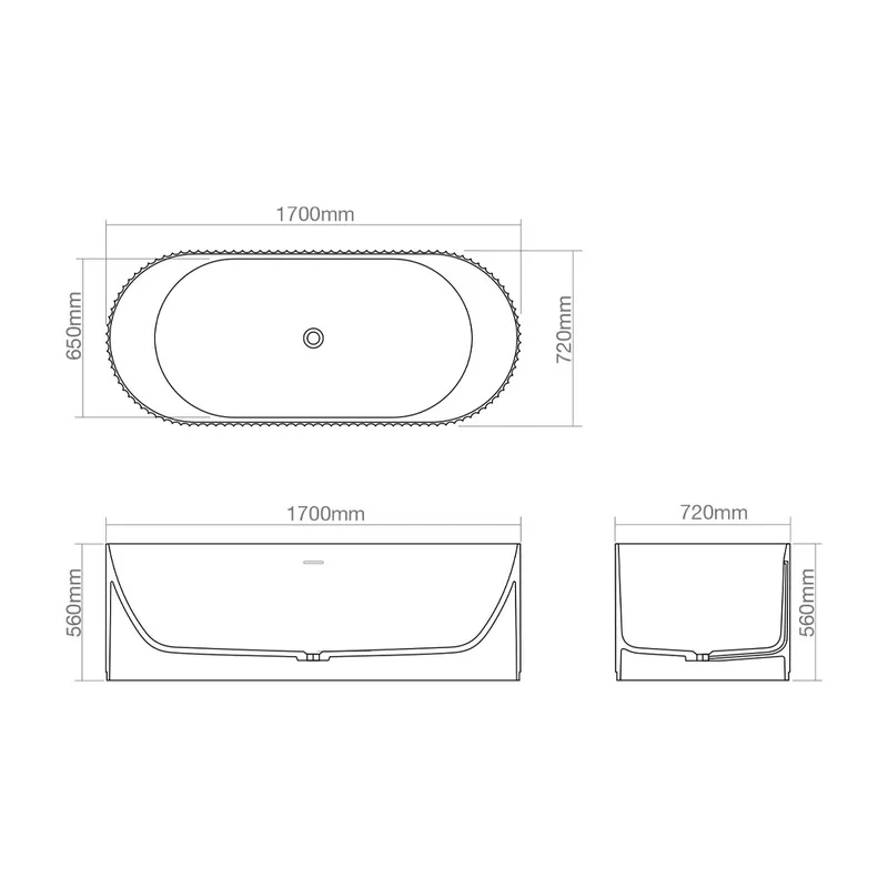 Z8803 Translucent Resin Bathtub