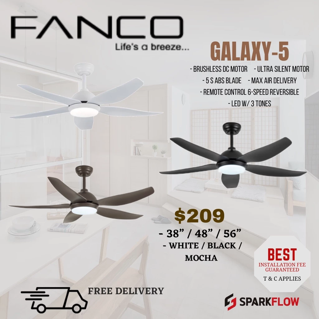 Fanco Galaxy-5 Designer DC Ceiling Fan with LED