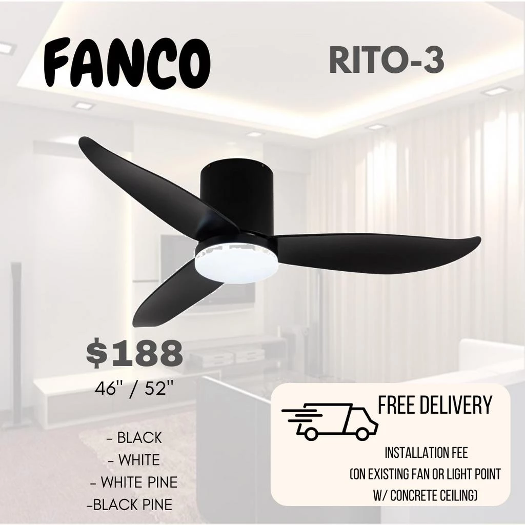 Fanco Rito-3 Hugger DC Smart Ceiling Fan