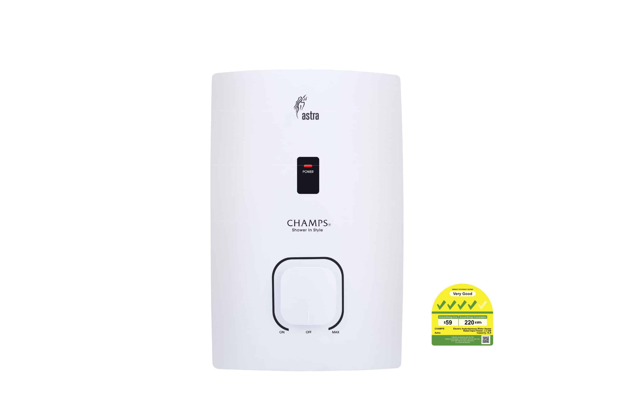 Champs Astra Instant Water Heater (Carbon Black)