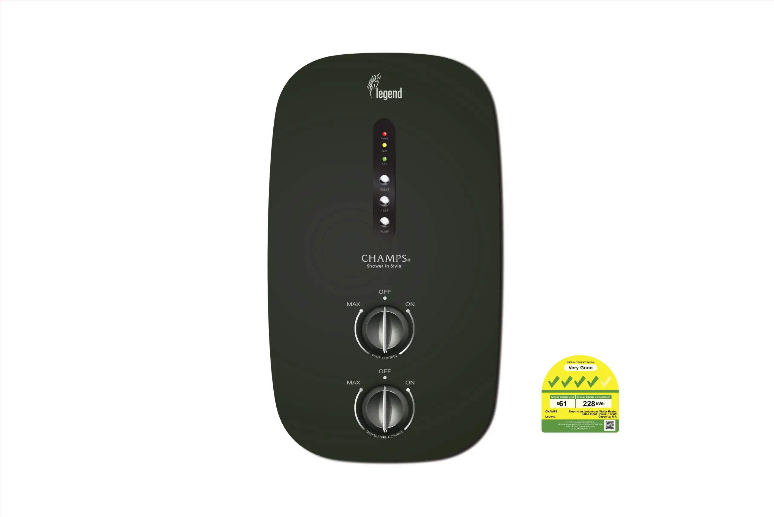 Champs Legend Instant Water Heater (Rain Shower Set)