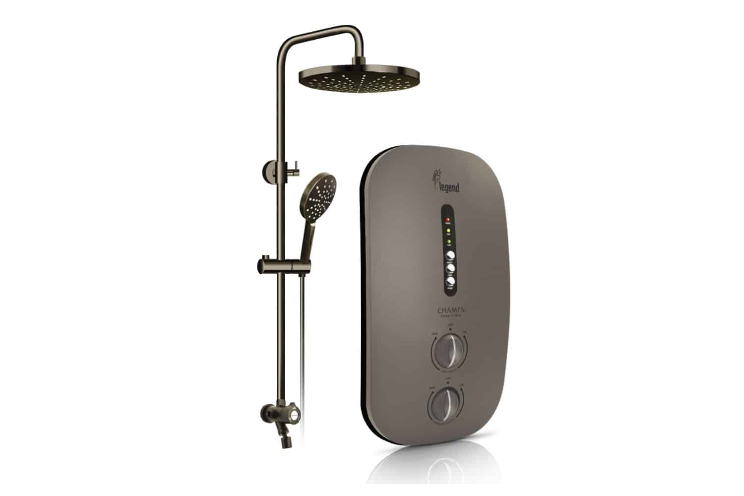Champs Legend Instant Water Heater (Gun Metal, Rain Shower Set)