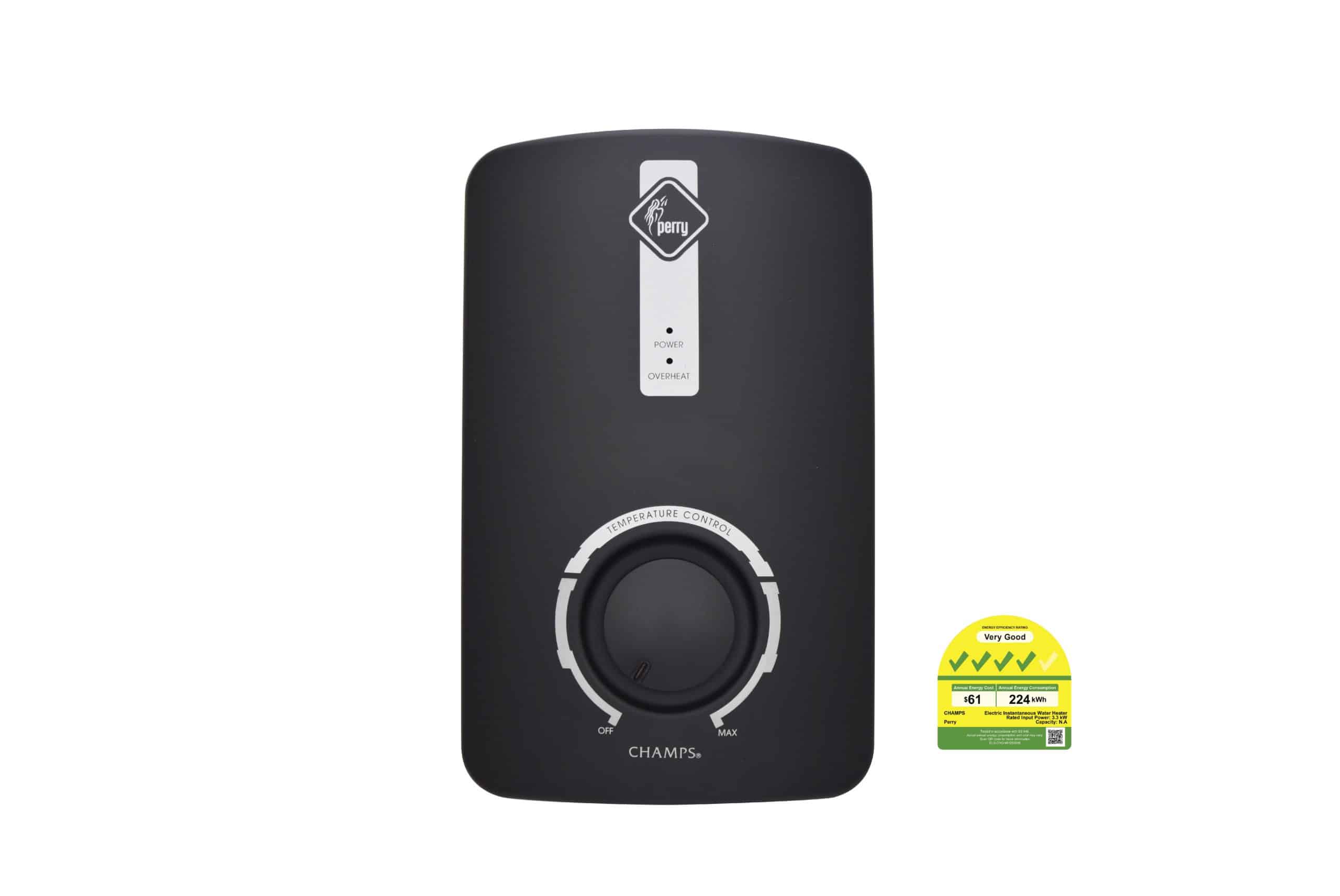 Champs Perry Instant Water Heater (Matte Black)