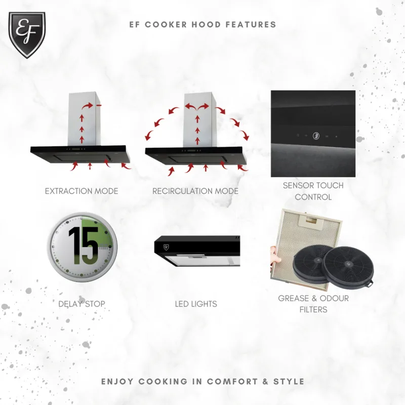 Cooker Hood 90CM - EFCH 9108T BK