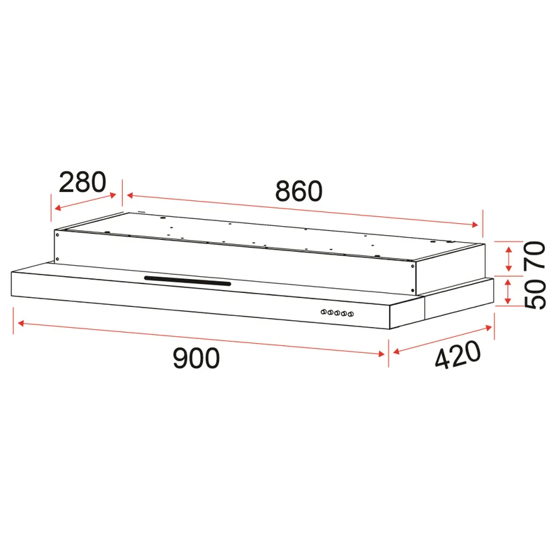 Cooker Hood 90CM - EFCH 9212 HM BK