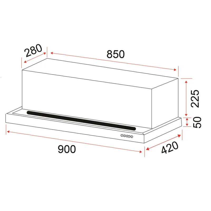 Cooker Hood 90CM - POWER SLIM 90 SSL