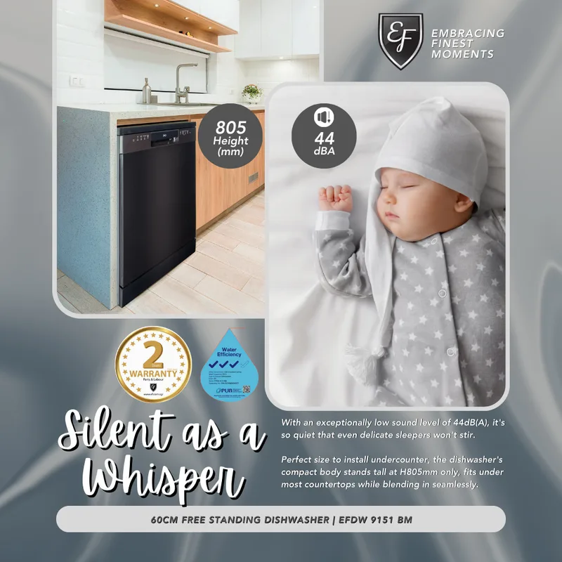 Free Standing Dishwasher - EFDW 9151 BM