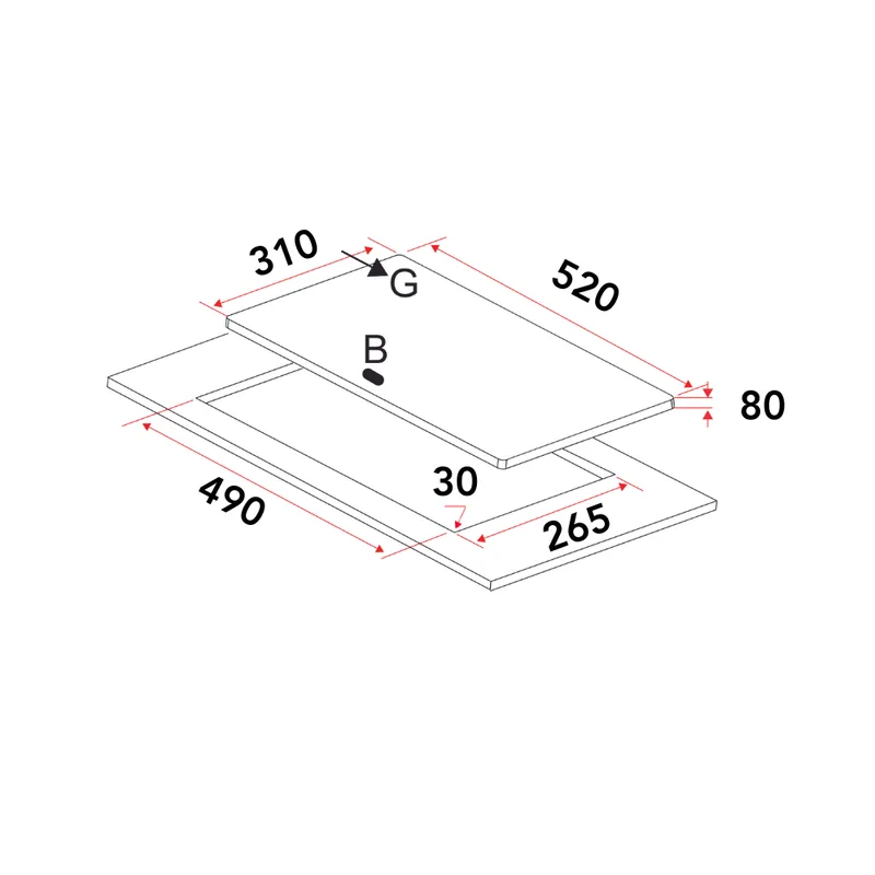 Gas Hob 30CM - EFH 3211 WT VSB