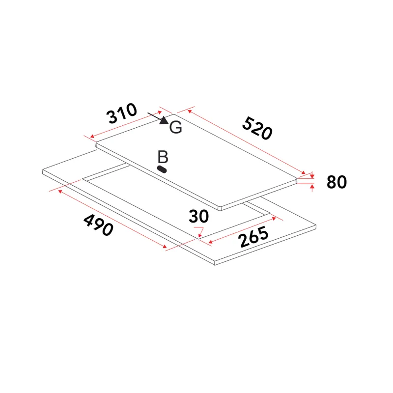 Gas Hob 30CM - EFH 3221 WT VGB