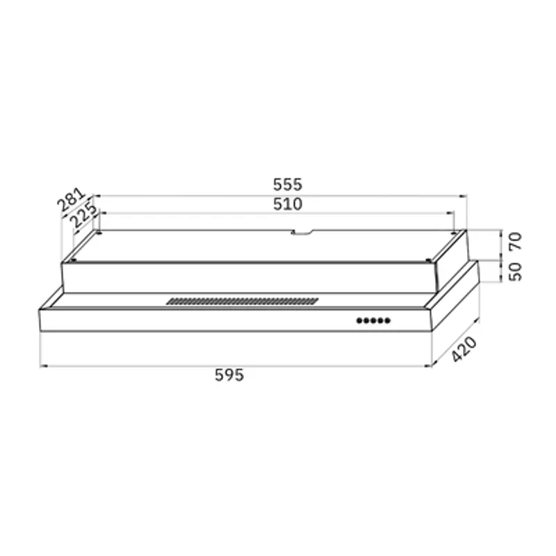 Semi Integrated Hood 60CM - EFCH 6202T BK