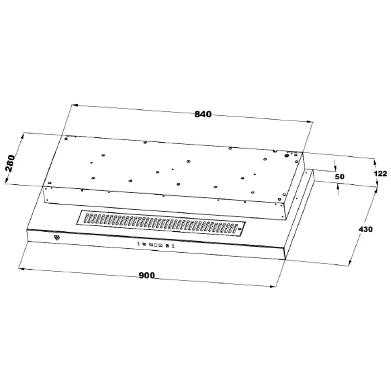 Semi Integrated hood 90cm - EFCH 9214A BK