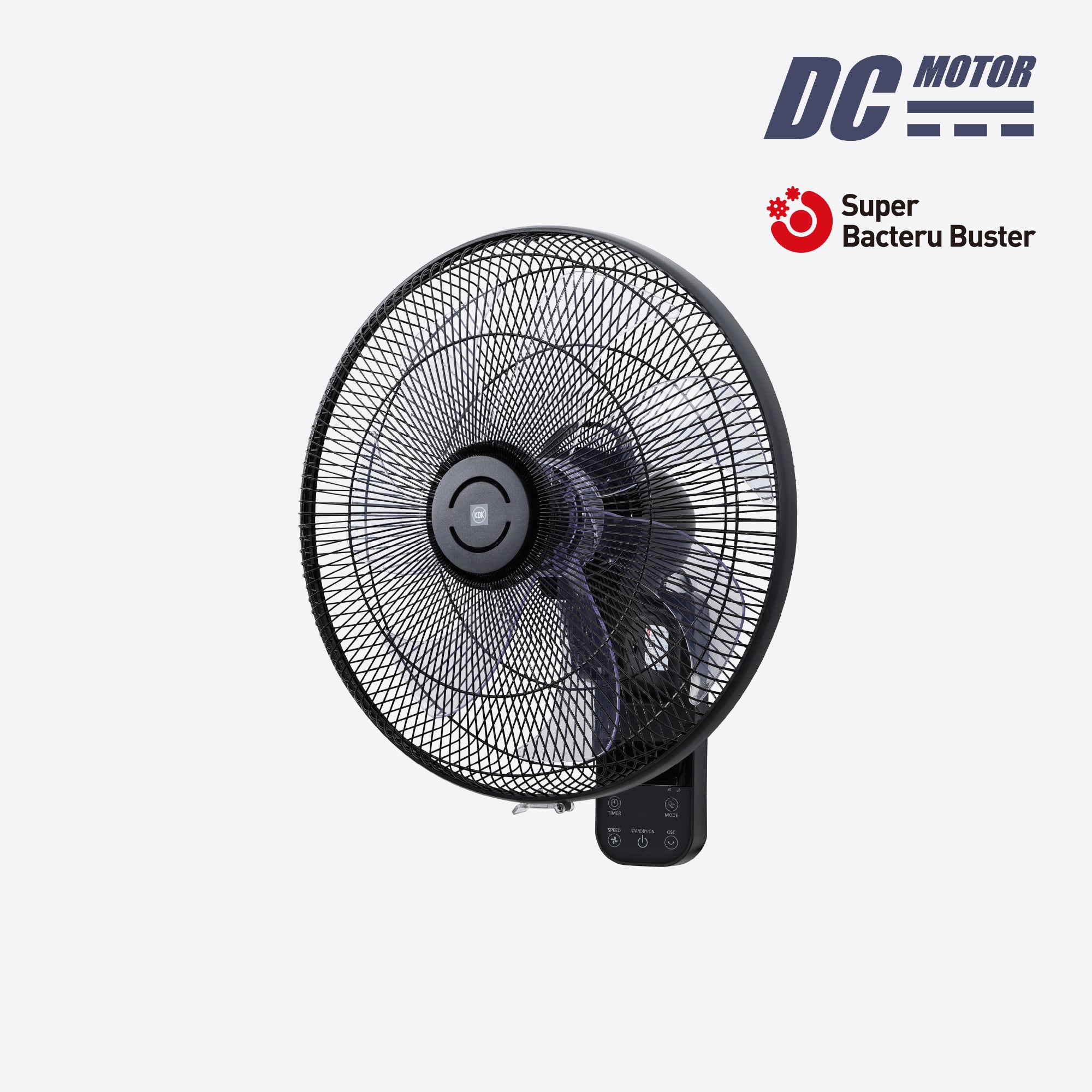 KDK JV40S 8-Speed DC Wall Fan with Remote — 16″ (40cm)