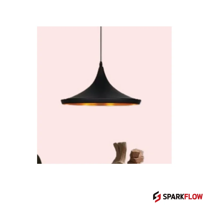 HL-W6107 Pendant Light — Black + Gold · Use E27 Bulb · Warm White