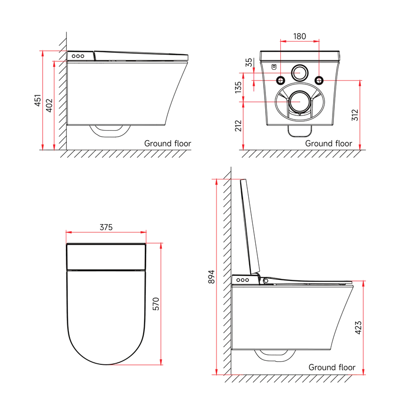 ANTONIO P07 (Wall-Hung Smart Toilet)