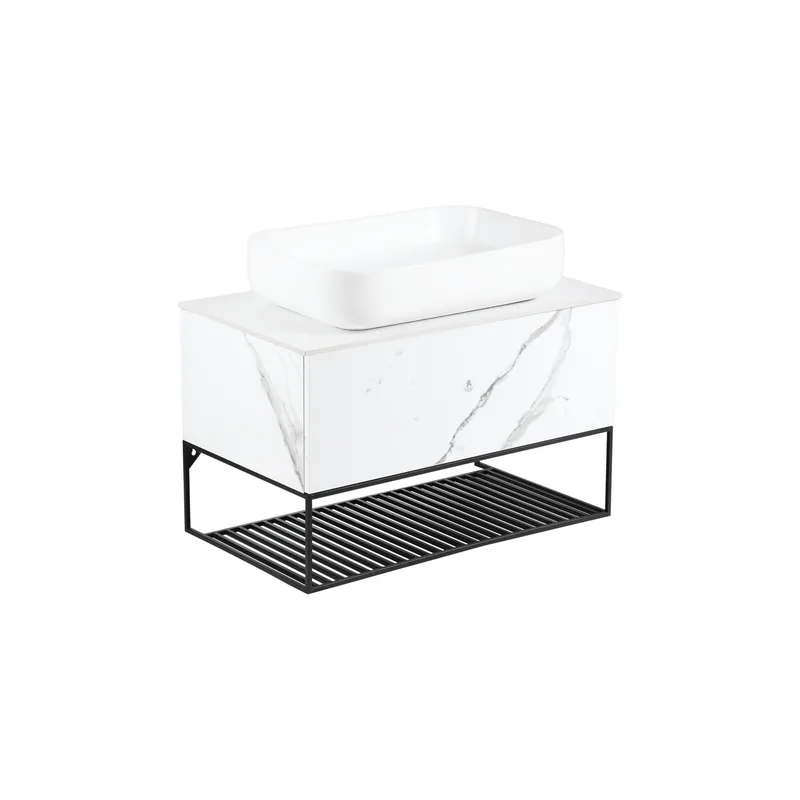 Press-To-Open Vanity Cabinet 60cm | Countertop Basin