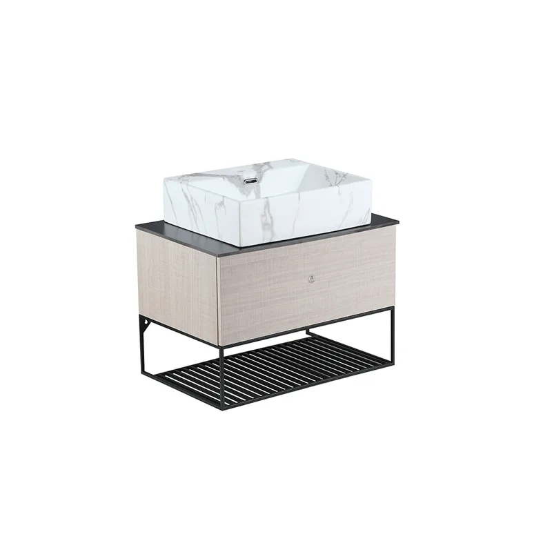 Press-To-Open Vanity Cabinet 70cm | Countertop Basin