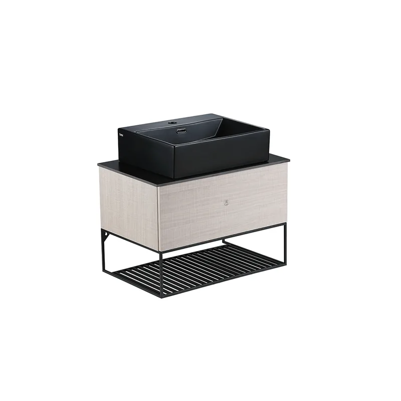 Press-To-Open Vanity Cabinet 80cm | Countertop Basin