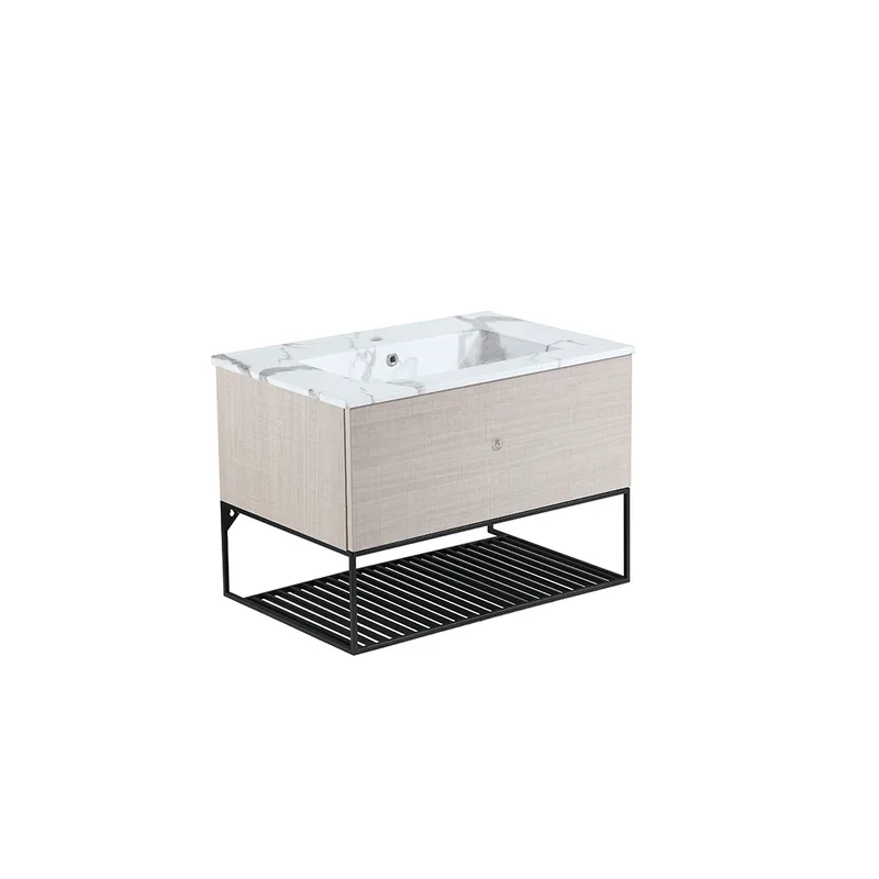 Press-To-Open Vanity Cabinet 80cm | Insert Basin