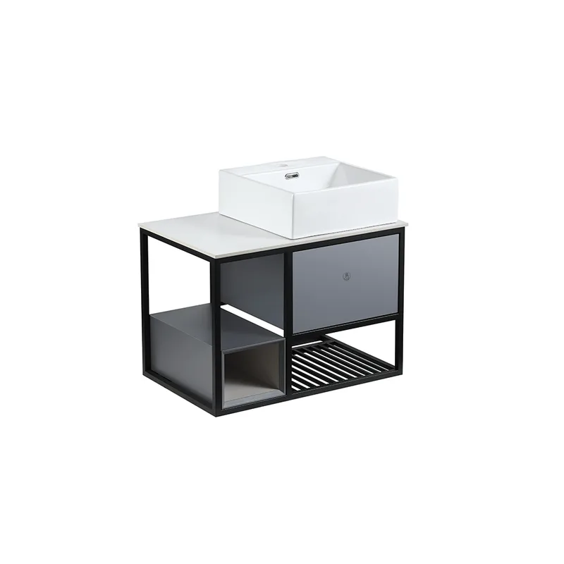 Press-To-Open Vanity Cabinet 80cm | Countertop Basin