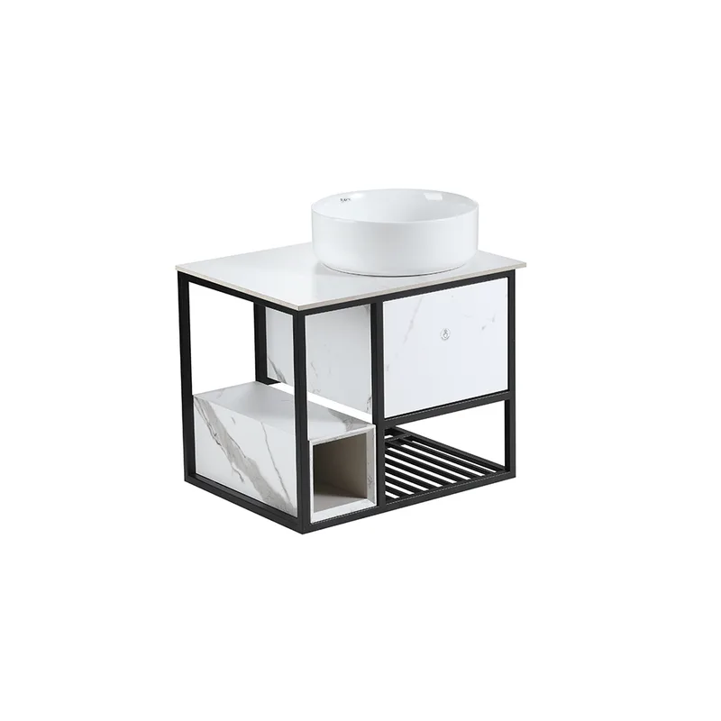 Press-To-Open Vanity Cabinet 80cm | Countertop Basin