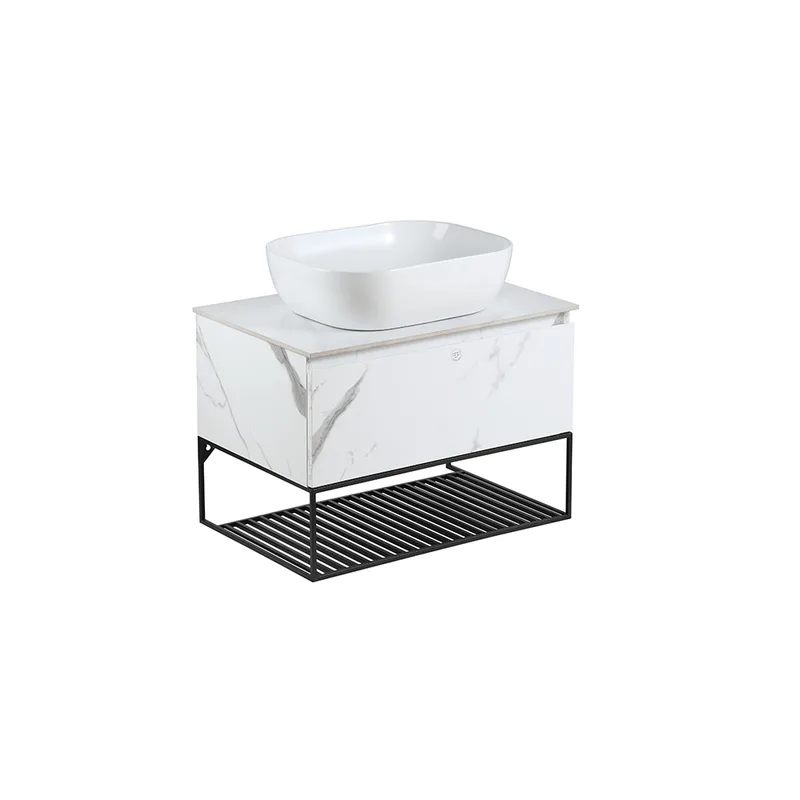 Pull-To-Open Vanity Cabinet 70cm | Countertop Basin