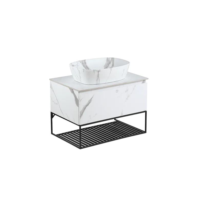 Pull-To-Open Vanity Cabinet 70cm | Countertop Basin