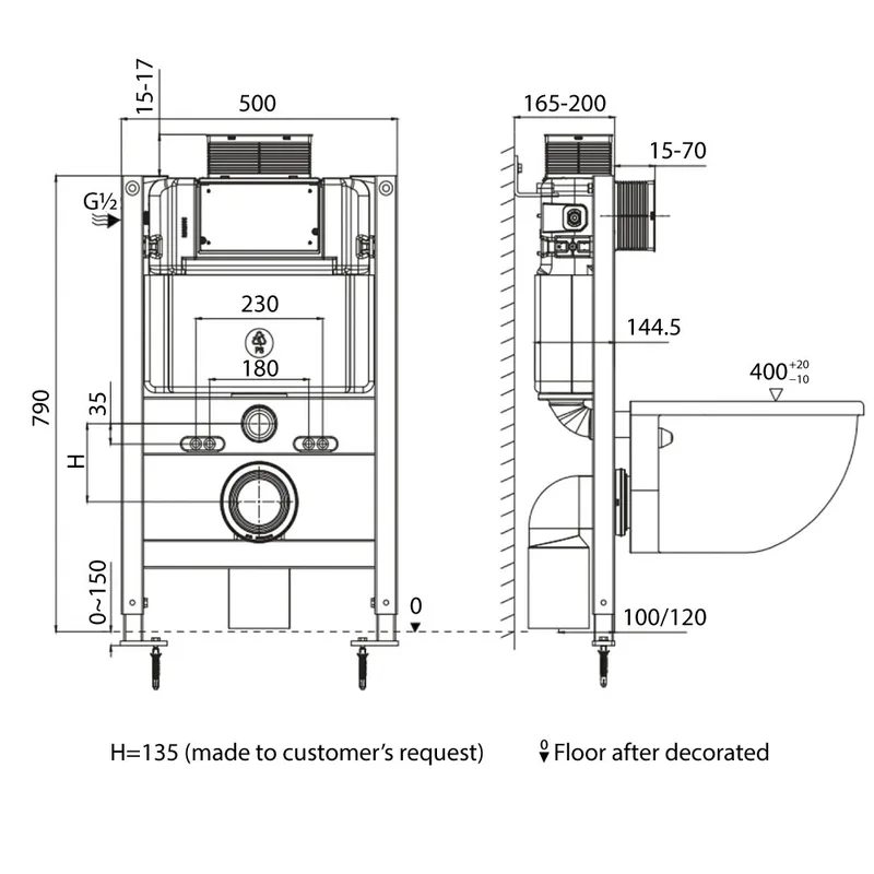 PF-306P07 + Concealed Flushing System