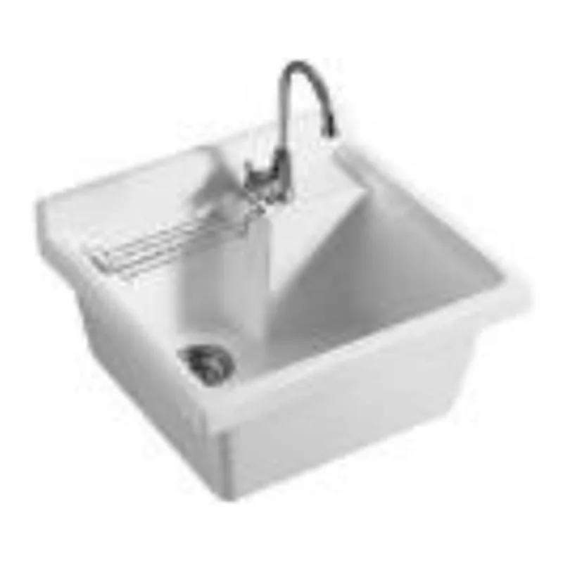 Vera D.045B Ceramic basin with L bracket and waste (Glossy White)