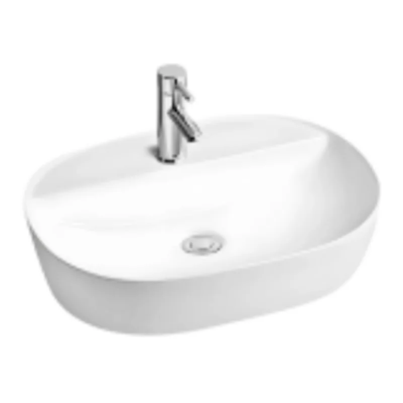 Vera D.478 Ceramic countertop basin (Glossy White)