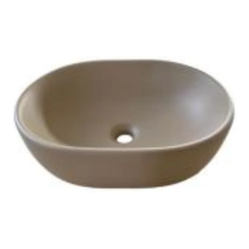 Vera DB.103S-MK Design Console Basin with Matching Ceramic Pop-Up Waste (Matte Khaki)