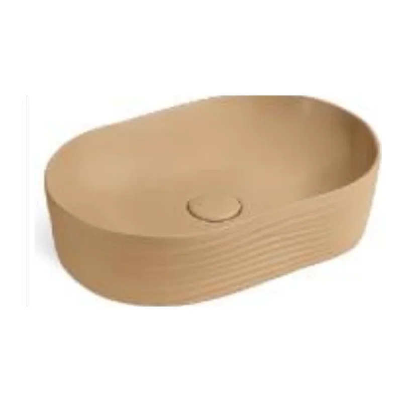 Vera DB.630MK Design Console Basin with Matching Ceramic Pop-Up Waste (Matte Khaki)