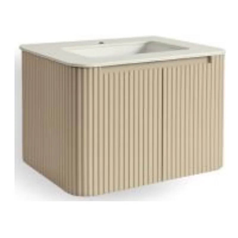 Vera VC.6010BGE Curve Double Fluted Door Vanity Cabinet - Beige