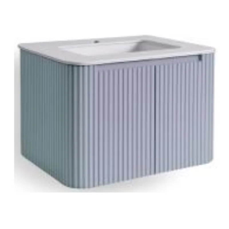 Vera VC.6010RYB Curve Double Fluted Door Vanity Cabinet - Royal Blue