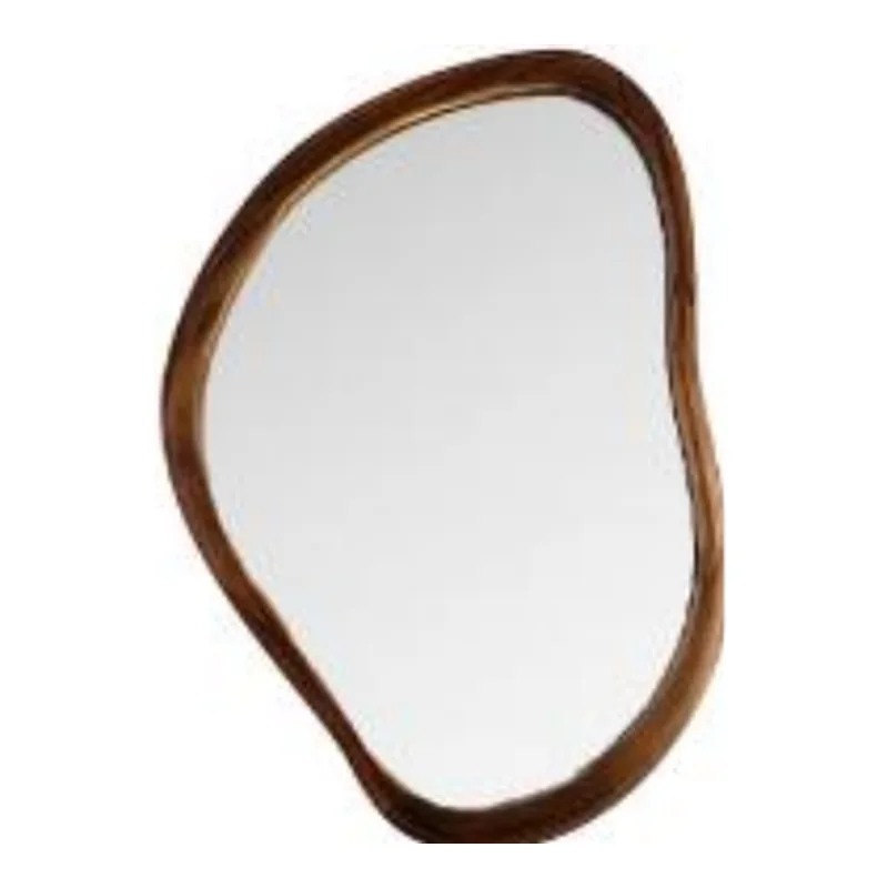 Vera VC.6028OKW Flat PVC Mirror with One Shelf - Walnut Wood