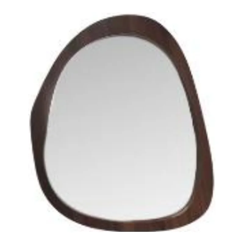 Vera VC.6029OKW Flat PVC Mirror with One Shelf - Walnut Wood