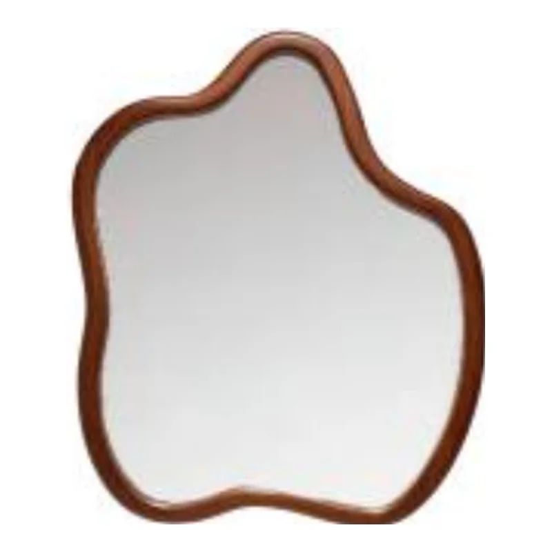 Vera VC.6030OKW Flat PVC Mirror with One Shelf - Walnut Wood